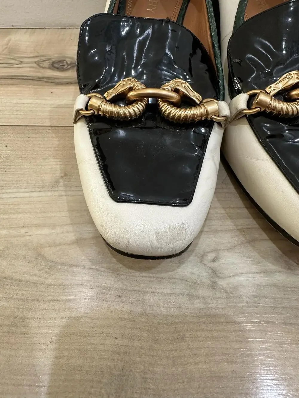 Tory Burch Loafer Shoes Womens Size 9 Multicolor Leather Block Heel Horsebit